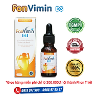 FONVIMIN D3 - Bổ sung vitamin D3 cho cơ thể hỗ trợ giảm tình trạng thiếu vitamin D Hỗ trợ giảm còi xương, chậm lớn do thiếu vitamin D. thumbnail