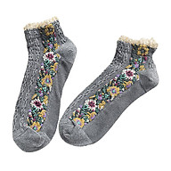 1 Pair Ladies Cotton Floral Socks Nonslip Summer Lace Boat Socks thumbnail