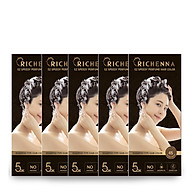 COMBO 5 hộp Thuốc nhuộm tóc phủ bạc thảo dược Richenna EZ Speedy Hair Color Perfume dạng dầu gội hương nước hoa 60G thumbnail