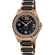 Akribos XXIV Women s Crystal Watch - Two Rows of Genuine Crystal on Bezel with Luminescent Hands On Ceramic Bracelet - AK514 thumbnail