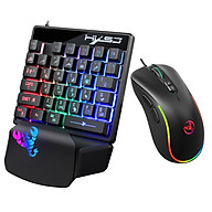 HXSJ J300+V400 Keyboard and Mouse Combo RGB Lighting Programmable Gaming Mouse+One-handed Game Keyboard thumbnail