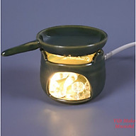 Đèn gốm bếp đơn xanh đồng bếp chảo Gốm Sứ Bát Tràng trang trí nội thất, đèn để bàn phòng ngủ hàng chính hãng. thumbnail