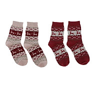 2 Pairs of Women s Socks. Warm Wool Blend. Winter Socks. Christmas Cotton Socks thumbnail