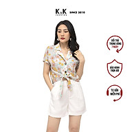 Áo Sơ Mi Họa Tiết Hè Cột Eo K&K Fashion ASM06-04 Chất Liệu Vải Cotton thumbnail