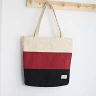 Túi tote vải canvas phom đứng phối sọc 3 màu thời trang COVI nhiều màu sắc T9 thumbnail