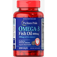 Viên uống Dầu cá Puritan s Pride Omega 3 Fish Oil 1000mg 100v, làm đẹp da, cải thiện nếp nhăn, chậm quá trình lão hóa , hỗ trợ tốt cho mắt, tăng cường trí nhớ, nâng cao tư duy tập trung thumbnail