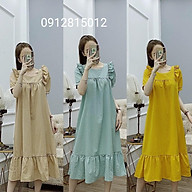 Váy bầu,đầm bầu dáng suông mẫu thiết kế chất đũi free szie từ 45-70kg thumbnail