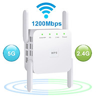 1200Mbps 2.4G 5G Wireless Wifi Repeater 4 Antennas Signal Booster US Plug thumbnail