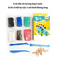 Bộ đồ chơi đất sét khủng long gồm nhiều màu và khung mô hình cho bé thumbnail