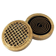 Hộp đốt gỗ hoa văn cánh quạt chuyên dụng cho nhang vòng trầm hương - Nhang Thiền thumbnail
