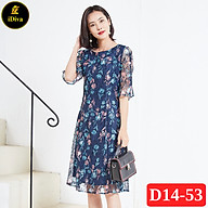 Đầm suông trung niên cao cấp iDiva D14-53, chất liệu ren thêu mềm mại, dáng suông bigsize phù hợp u50 dự tiệc sang trọng thumbnail