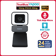 Webcam FullHD 1080p Micro Khử Ồn Kép, Tích Hợp Đèn Led RAPOO C270L - Hàng Chính Hãng thumbnail