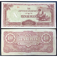 Tiền Xưa Quân Đội Nhật Sử Dụng Tại Miến Điện 10 Rupees 1942-1944 thumbnail