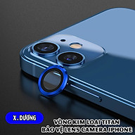 Tặng hộp đựng lens cao cấp - Vòng kim loại titan bảo vệ lens camera dành cho các dòng iphone 11 iphone 12 - Xanh dương thumbnail