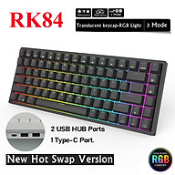 RK84 RGB HOTSWAP - Bàn phím cơ Bluetooth Royal Kludge RK84 RGB 84 phím kết nối 3 chế độ Có dây Bluetooth Receiver 2.4G - Hàng chính hãng thumbnail
