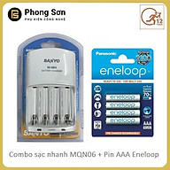 Combo Sạc Pin AA AAA MQN06 Sanyo (Sạc Nhanh ) + Pin Sạc AAA Eneloop - Hàng CHính Hãng thumbnail