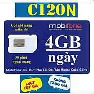 Sim 4G Mobifone C120N 120GB (4GB ngày) gọi nội mạng không giới hạn - 120k tháng - Hàng chính hãng thumbnail