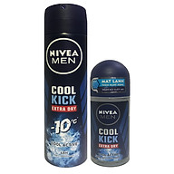 Bộ đôi Lăn khử mùi 50ml và Xịt Khử mùi 150ml Nivea Men Cool Kich Extra Dry- Cool Active 48h-Mẫu Mới thumbnail