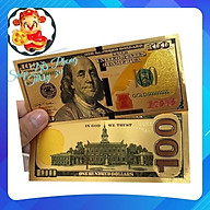 Tờ Tiền 100USD Lưu Niệm Plastic Mạ Vàng 24k Phong Thuỷ May Mắn thumbnail