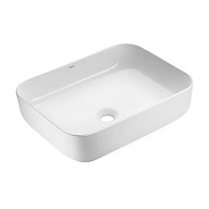 Chậu lavabo, chậu rửa mặt đặt bàn sứ trắng, hình chữ nhật bo tròn, độ bền cao, hàng nhập khẩu Moen BC9903-114 thumbnail
