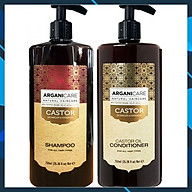 Bộ gội xả dưỡng ẩm phục hồi ngăn ngừa rụng tóc Arganicare Castor shampoo & conditioner for all hair types 750ml thumbnail