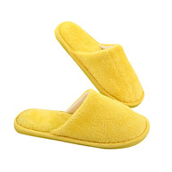 Men Women s Soft Long Plush Solid Foam Silent Soles Winter Non-slip Indoor Slippers thumbnail