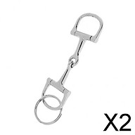 2xZinc Alloy Novelty Horseshoe Keychain Key Keys Holder Silver B thumbnail