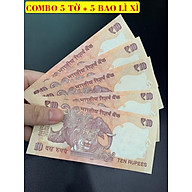 Combo 5 tờ Tiền in hình Hổ Ấn Độ 10 Rupees lì xì tết 2022 , bao lì xì tết Nhâm Dần 2022 thumbnail