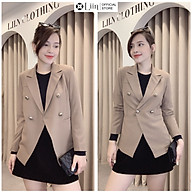 Áo vest nữ công sở dài tay màu nâu thiết kế vạt lệch kiểu dáng sang trọng LINBI V5405 thumbnail