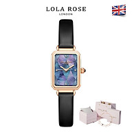 Đồng hồ nữ đẹp sang trọng Lolarose mặt vuông tinh tế dây đeo da bò Italy mềm mại Ful thumbnail