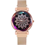 Women Quartz Magnet Buckle Starry Sky Flower Watch Luxury Ladies Stainless Steel Quartz Watch Lady Wristwatch Decoration thumbnail