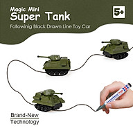 GOLD LIGHT Magic Mini Tank Follow Black Drawn Line Toy Car thumbnail
