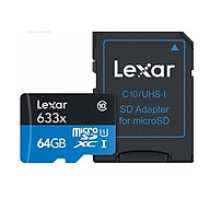 Thẻ Nhớ Lexar Micro SDXC 633X 64GB (95MB s) (Có Adapter) - Hàng Chính Hãng thumbnail