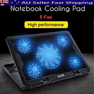 Professional Black Notebook 5 Fan LED USB Port Radiator Cooling Exhaust Computer Laptop Stand Cooling Cooler Base Pad Mat thumbnail