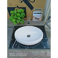 COMBO 01 bàn đá lavabo + chậu lavabo thuyền trắng + vòi đồng 30 phân + xi phông + giá đỡ thumbnail