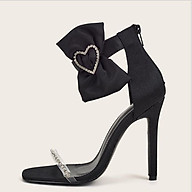 Giày sandal cao gót nữ quai trong kết xoàn phối nơ trái tim - Linus LN309 thumbnail