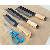 Bộ dao nhà bếp chặt xương thịt, dao thái, dao gọt trái cây, kéo cắt truyền thống Đa Sỹ. thumbnail