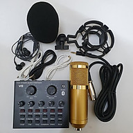 combo Bộ Míc Thu Âm Livestream Hát Karaoke Online Micro BM-900+ CARD V8 Bluetooth Tặng Tai nhét tai thumbnail