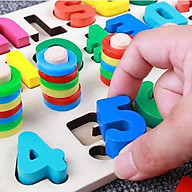 Đồ chơi giáo dục, giáo Cụ Montessori cho bé học đếm số, cột tính bậc thang và bảng chữ cái, đồ chơi gỗ giúp phát triển trí não giáo dục theo phương pháp montessori Tặng Kèm Móc Khóa 4Tech. thumbnail