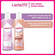 Bộ sản phẩm DDVS Lactacyd Soft & Silky DƯỠNG ẨM 250ml + Pro Sensitive Cho DA NHẠY CẢM 250ml thumbnail