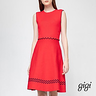 GIGI - Đầm mini dệt kim cổ tròn không tay Scalloped Waist G2106K202708-51 thumbnail