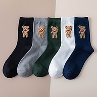 Bộ 5 đôi tất cao cổ MEOMEO họa tiết chú gấu Teddy - Hàng Cao Cấp thumbnail