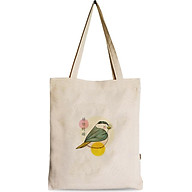 Túi vải may Covi - túi tote đeo vai in hình con chim Nhật vải canvas thumbnail