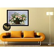 Tranh treo tường tĩnh vật, lọ hoa sang trọng, phong cách sơn dầu,in canvas , kèm khung siêu nhẹ PVP-DC1V-04 thumbnail