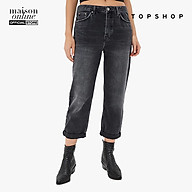 Quần jeans nữ lưng cao ống suông Moto Washed Black Hayden 02H01QWBK-410 thumbnail