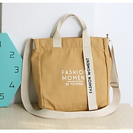 Túi vải Hàn Quốc, túi đeo chéo vải canvas phối chữ fashion moment thời trang Covi nhiều màu sắc T11 thumbnail