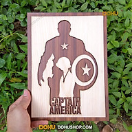 Tranh Treo Tường Gỗ Cắt Khắc Bằng Laser DOHU011 Captain America - Thiết Kế Đơn Giản, Độc Lạ, Sang Trọng thumbnail