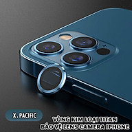 Tặng hộp đựng lens cao cấp - Vòng kim loại titan bảo vệ lens camera dành cho các dòng iphone 11 iphone 12 - Xanh Pacific thumbnail
