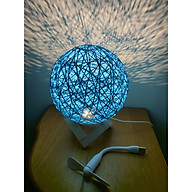 Đèn ngủ, đèn để bàn quả cầu mây độc lạ- Tặng kèm quạt USB ( quạt màu ngẫu nhiên) thumbnail