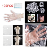 50Pcs Disposable Hair Cut Cape Gown Protect Capes + 100pcs Ear Cover Gloves thumbnail